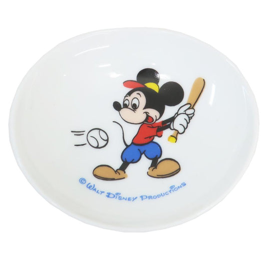 ミッキーマウス ミニプレート 楕円小皿 復刻アート1963 ディズニー 三郷陶器 レンジ対応 食器 レトロ キャラクター グッズ シネマコレクション