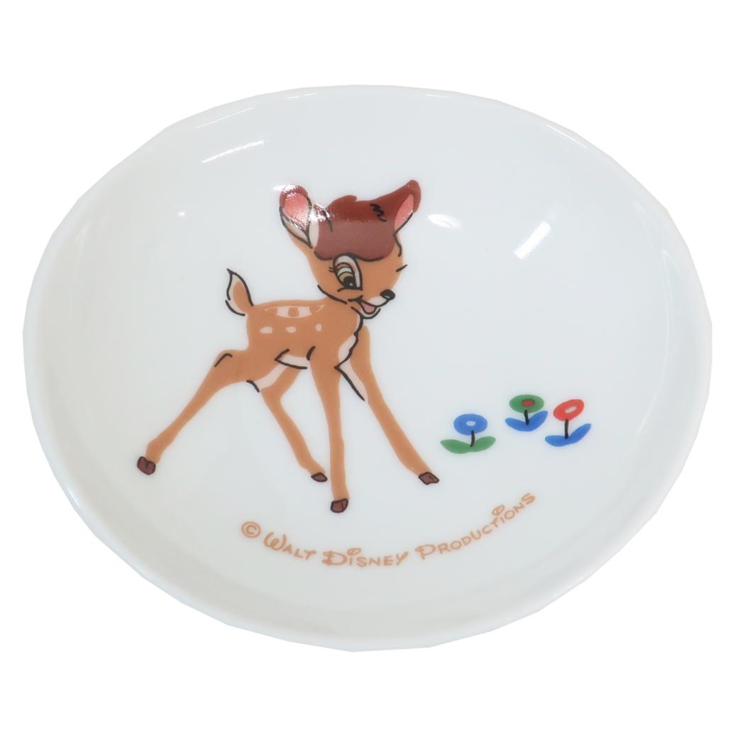 バンビ ミニプレート 楕円小皿 復刻アート1963 ディズニー 三郷陶器 レンジ対応 食器 レトロ キャラクター グッズ シネマコレクション