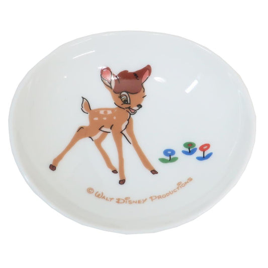 バンビ ミニプレート 楕円小皿 復刻アート1963 ディズニー 三郷陶器 レンジ対応 食器 レトロ キャラクター グッズ シネマコレクション