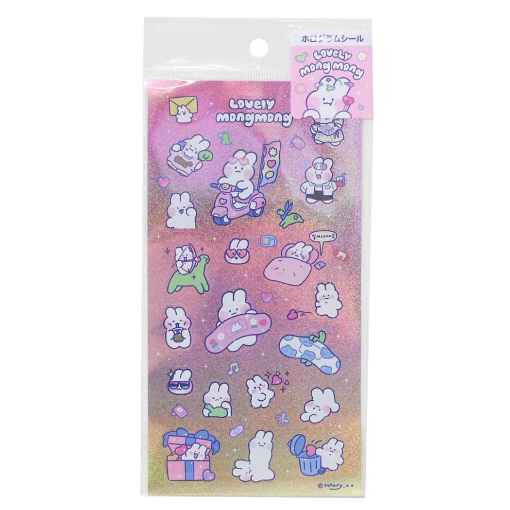 ラブリーモンモンシールシートホログラムシールピンクfunbox手帳デコDECOシールキャラクターグッズメール便可シネマコレクション