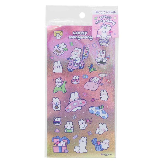 ラブリーモンモンシールシートホログラムシールピンクfunbox手帳デコDECOシールキャラクターグッズメール便可シネマコレクション