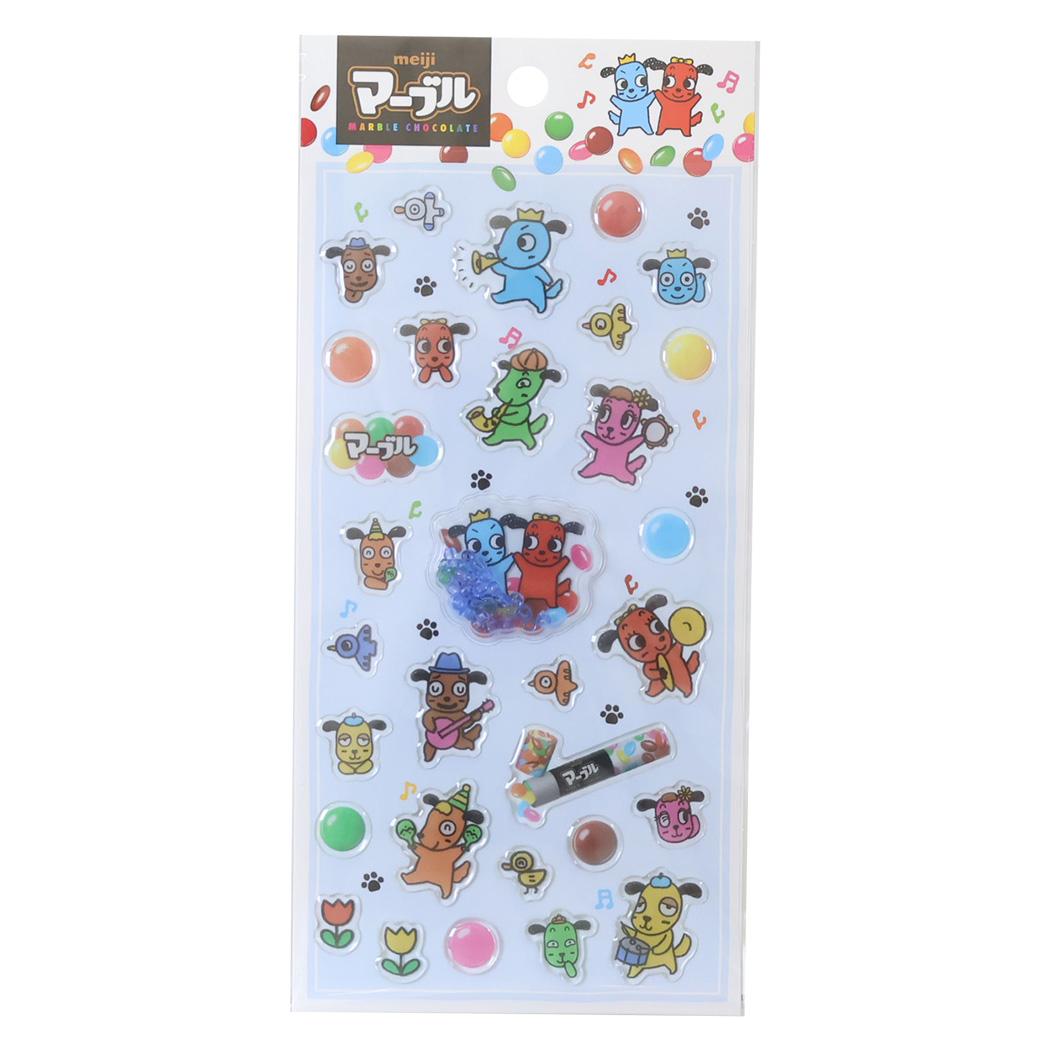 シールシート おやつマーケット ぷくシャカシール マーブル funbox
