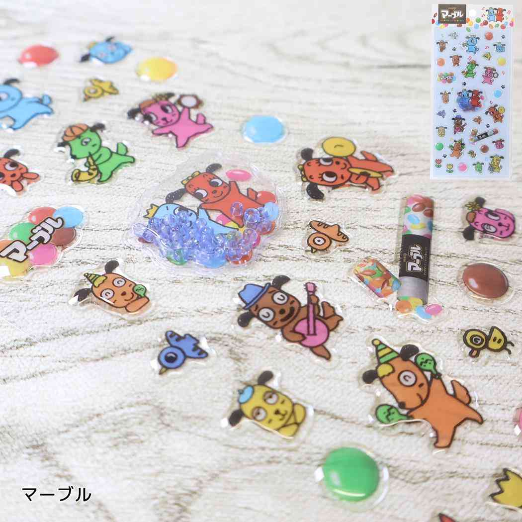 シールシート おやつマーケット ぷくシャカシール マーブル funbox