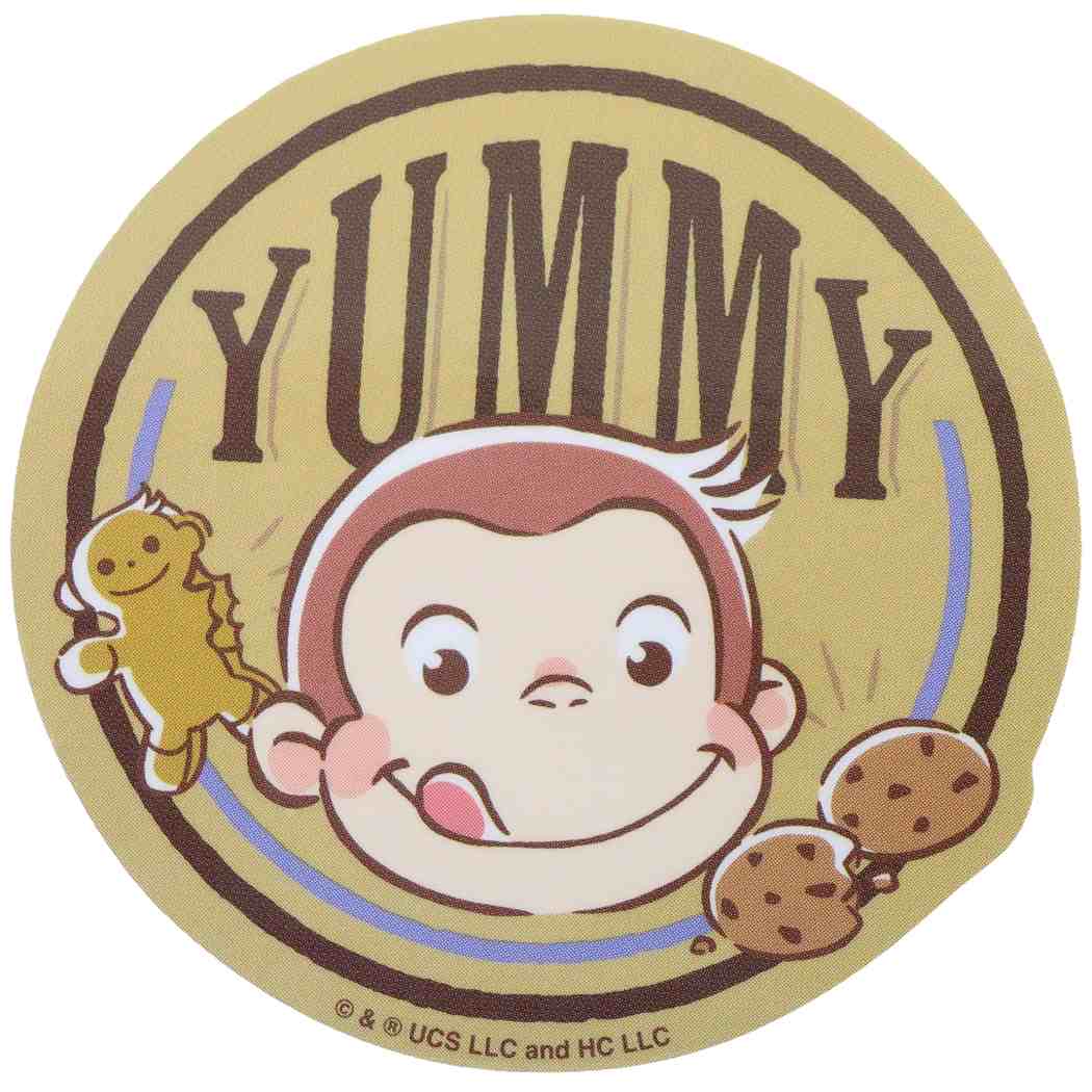 おさるのジョージビッグシールダイカットビニールステッカーおやつスモールプラネットデコシール耐水性絵本キャラクターグッズメール便可シネマコレクション