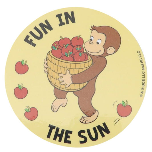 おさるのジョージダイカットシールダイカットビニールステッカートマトスモールプラネットデコシール耐水性絵本キャラクターグッズメール便可シネマコレクション