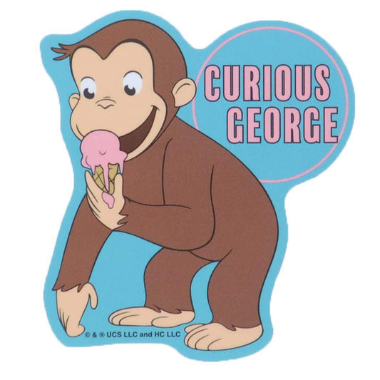 おさるのジョージ ダイカットシール キャラクターステッカー アイスクリーム スモールプラネット ダイカットビニールステッカー デコシール 耐水性 絵本キャラクター グッズ メール便可 シネマコレクション