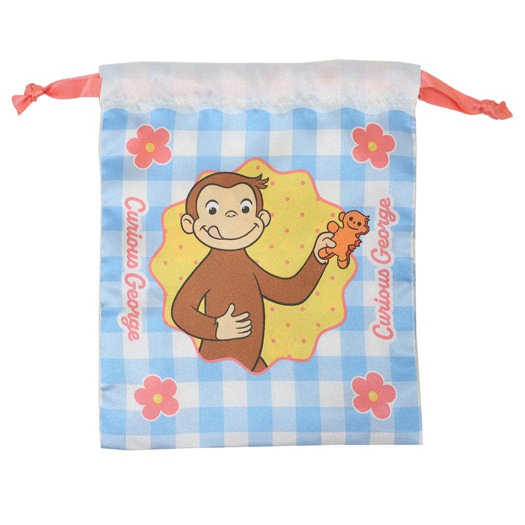 おさるのジョージ 巾着袋 リボン巾着 フラワー スモールプラネット きんちゃくポーチ 小物入れ 絵本キャラクター グッズ メール便可 シネマコレクション