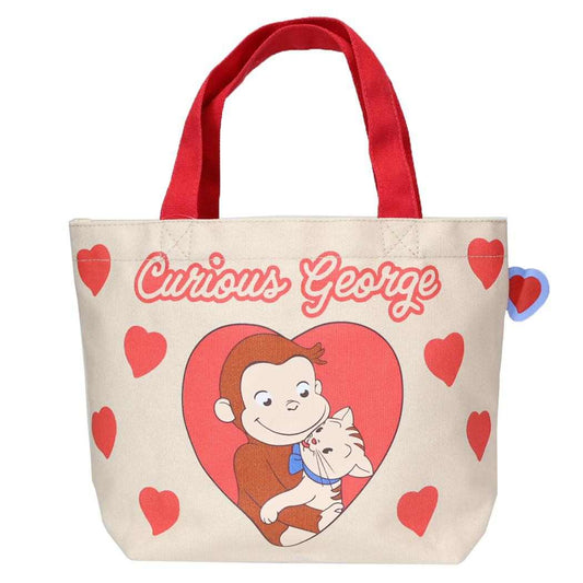 おさるのジョージ ランチバッグ カラーマチ付バッグ ハート スモールプラネット マチ付き お弁当かばん 絵本キャラクター グッズ メール便可 シネマコレクション