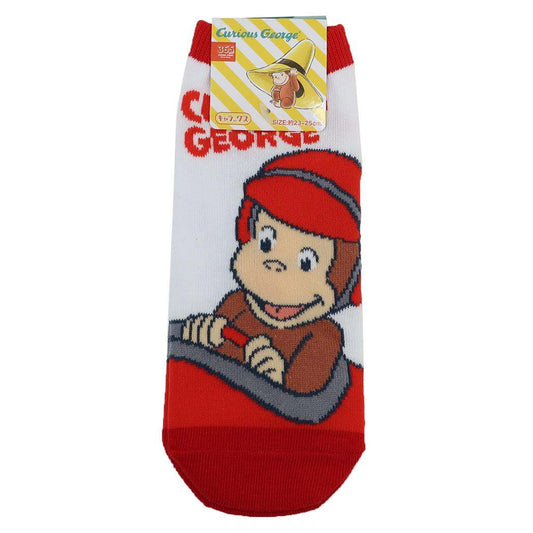 おさるのジョージ 靴下レディース キャラックス カーレース Curious George スモールプラネット 大人向け 絵本キャラクター グッズ メール便可 シネマコレクション
