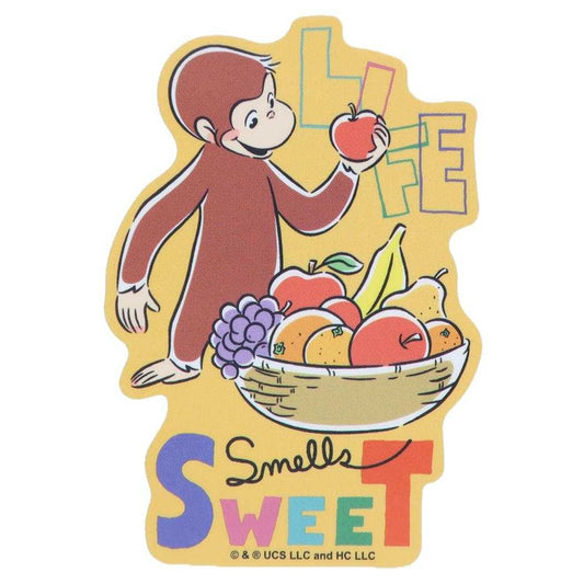 おさるのジョージ ダイカットシール キャラクターステッカー フルーツ スモールプラネット ダイカットビニールステッカー 耐水性 絵本キャラクター グッズ メール便可 シネマコレクション