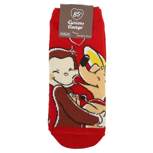 おさるのジョージ 靴下レディース キャラックス フレンズ ハート Curious George スモールプラネット 大人向け 絵本キャラクター グッズ メール便可 シネマコレクション