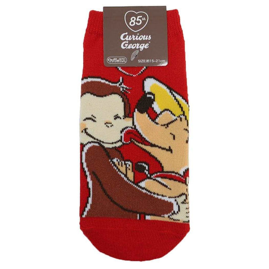 おさるのジョージ 小学生用靴下 ジュニアソックス フレンズ ハート Curious George スモールプラネット 子ども キャラックス 絵本キャラクター グッズ メール便可 シネマコレクション
