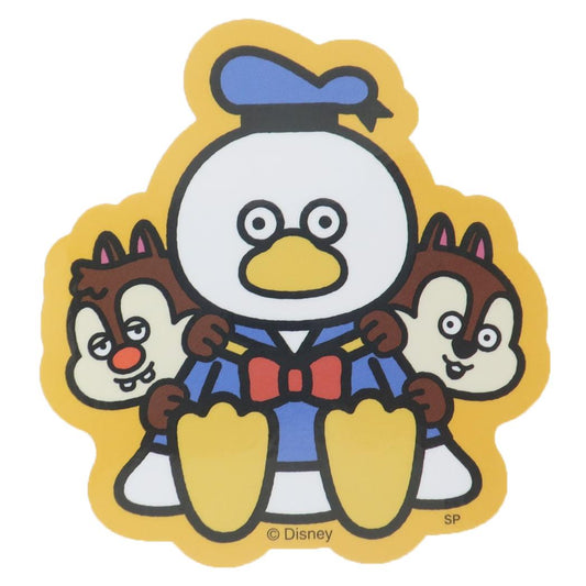DISNEYx松本セイジ ダイカットシール キャラクターステッカー ドナルドダック＆チップ＆デール ディズニー スモールプラネット ダイカットビニールステッカー デコシール 耐水性 キャラクター グッズ メール便可 シネマコレクション