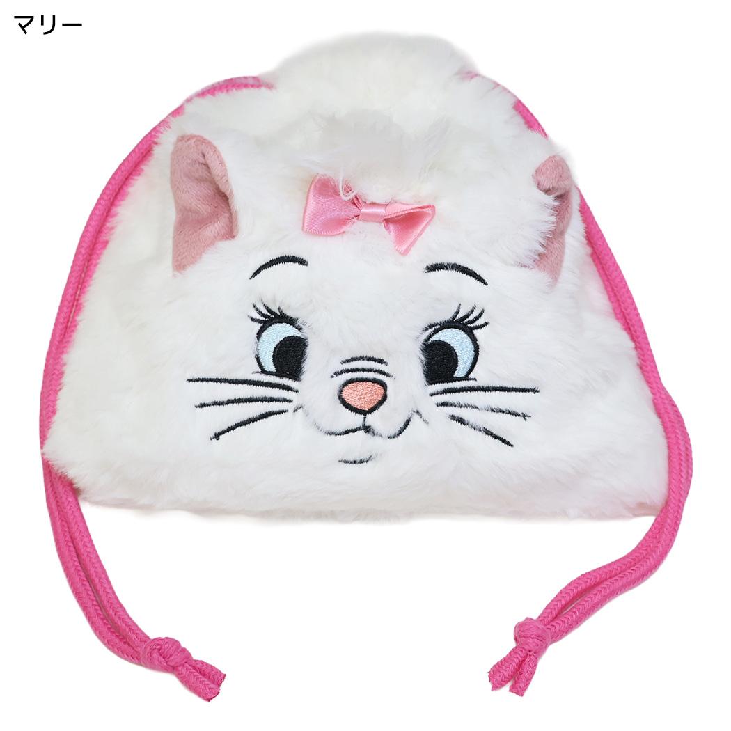 ディズニーキャラクター 巾着袋 ふわふわきんちゃくポーチ フェイス マリー Disney スモールプラネット