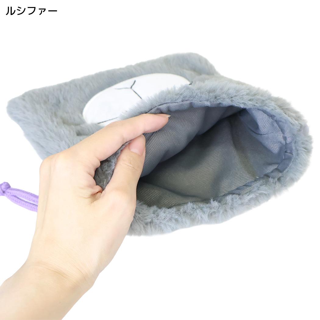 ディズニーキャラクター 巾着袋 ふわふわきんちゃくポーチ フェイス ルシファー Disney スモールプラネット
