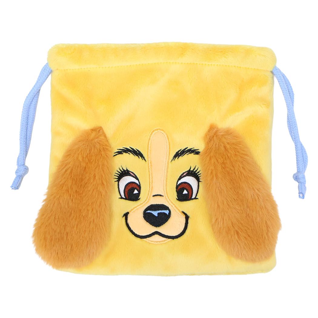 ディズニーキャラクター 巾着袋 ふわふわきんちゃくポーチ フェイス レディ Disney スモールプラネット