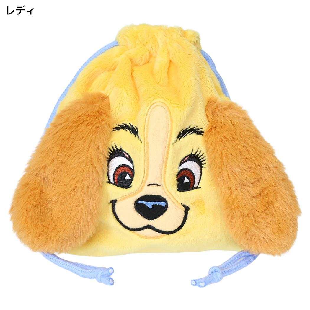 ディズニーキャラクター 巾着袋 ふわふわきんちゃくポーチ フェイス レディ Disney スモールプラネット