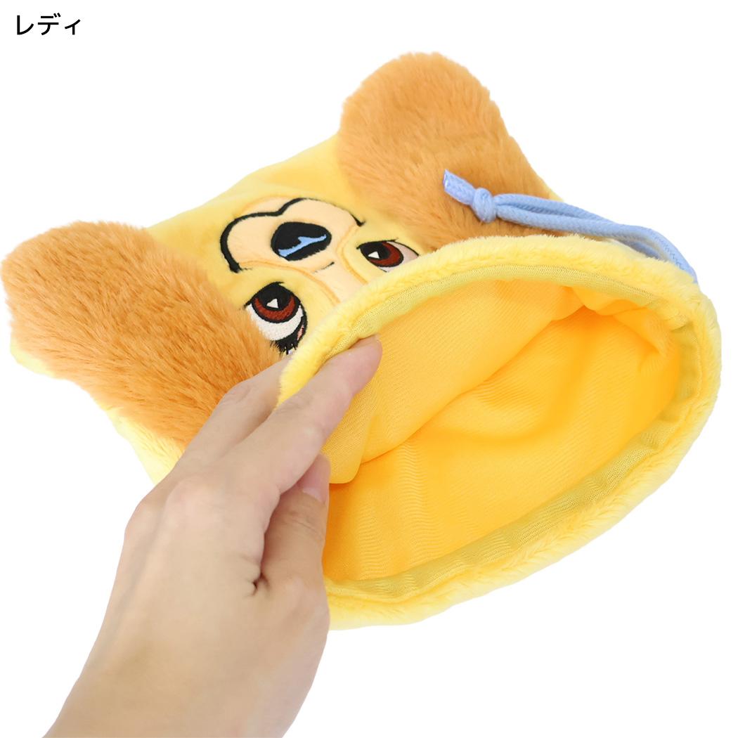 ディズニーキャラクター 巾着袋 ふわふわきんちゃくポーチ フェイス レディ Disney スモールプラネット