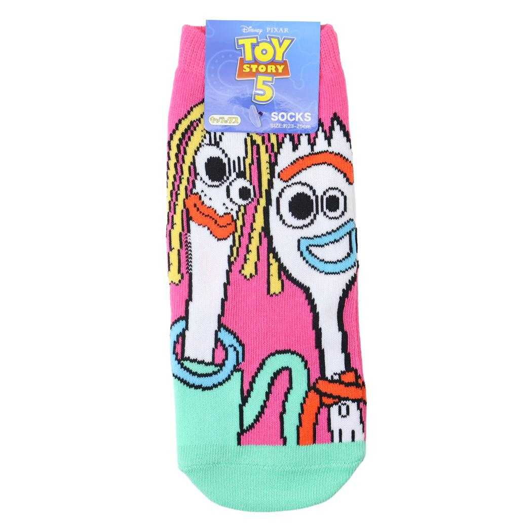 トイストーリー5 女性用靴下 レディースソックス キャラックス フォーキー＆カレン ディズニー スモールプラネット