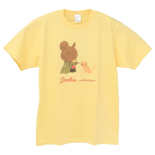 くまのがっこう Tシャツ T-SHIRTS ジャッキーとねこ Lサイズ スモールプラネット 半袖 コレクション雑貨 プレゼント 絵本キャラクター グッズ メール便可 シネマコレクション