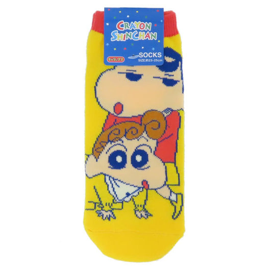 クレヨンしんちゃん 女性用靴下 レディースソックス しんのすけ＆ひまわり YE スモールプラネット キャラックス 大人向け アニメキャラクター グッズ メール便可 シネマコレクション