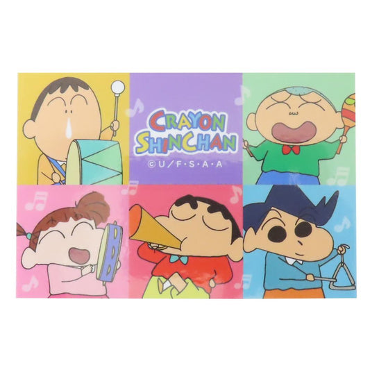 クレヨンしんちゃん ダイカットシール キャラクターステッカー 演奏 カラフル スモールプラネット ダイカットビニールステッカー デコシール 耐水性 アニメキャラクター グッズ メール便可 シネマコレクション