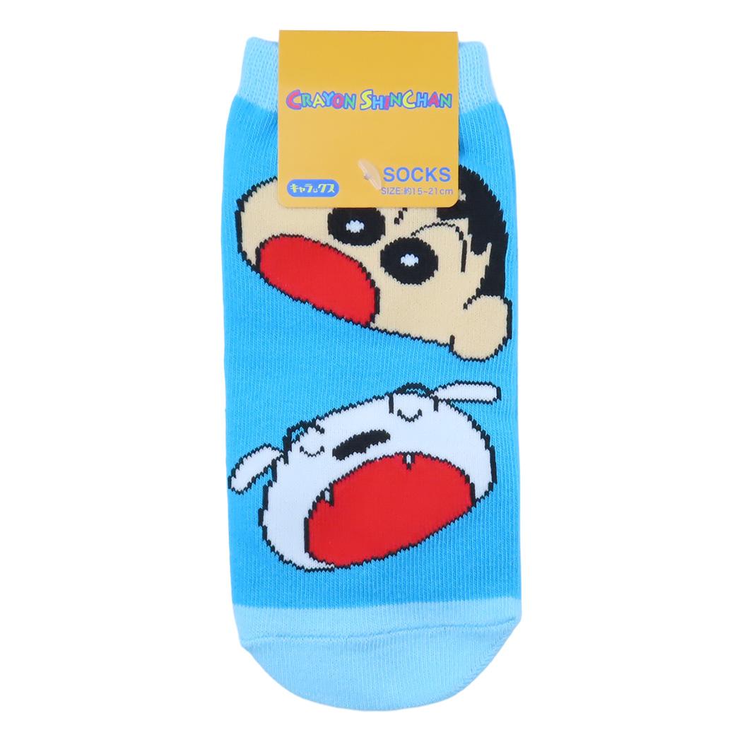 クレヨンしんちゃん 小学生用靴下 ジュニアソックス しんちゃんとシロ フェイス スモールプラネット キャラックス 子ども アニメキャラクター グッズ メール便可 シネマコレクション