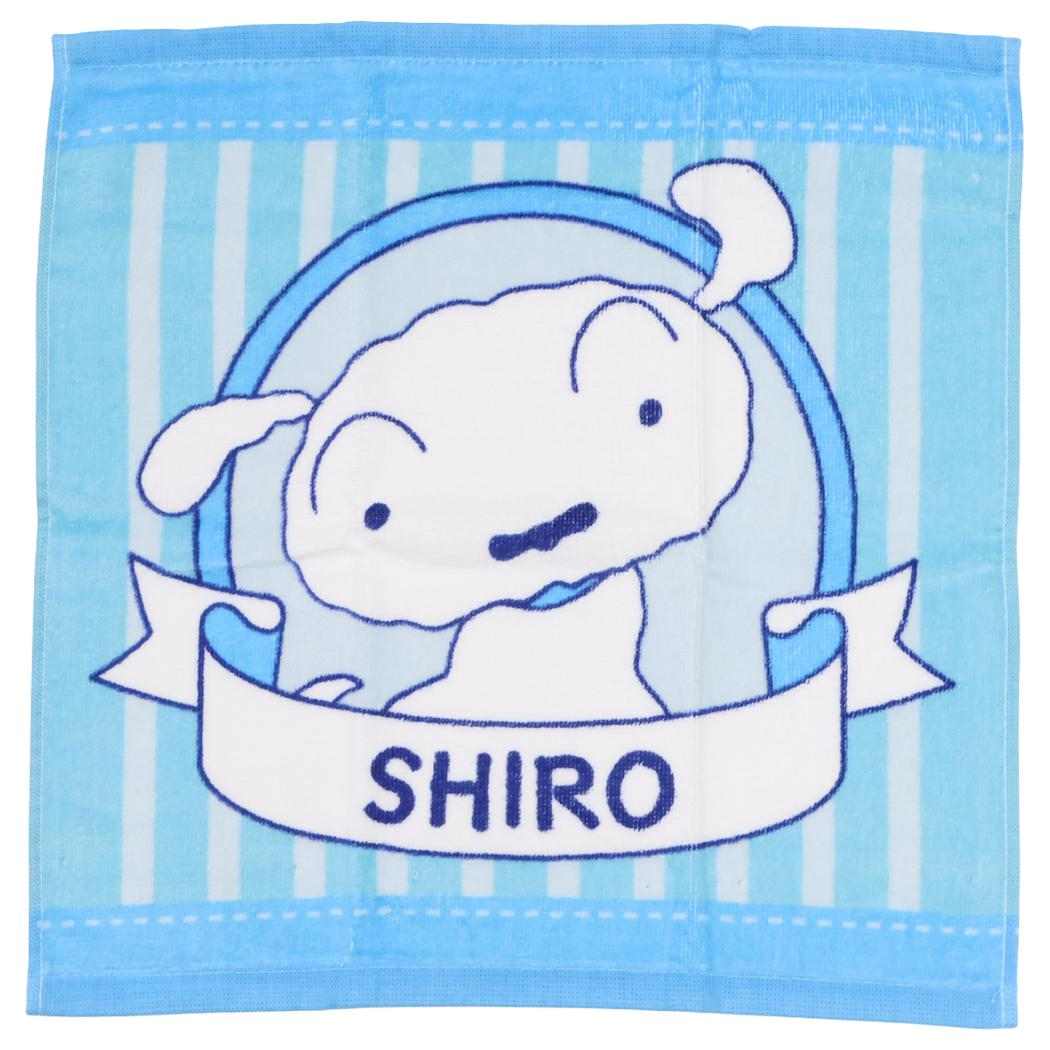 クレヨンしんちゃん ミニタオル ハンドタオル シロ ストライプ スモールプラネット