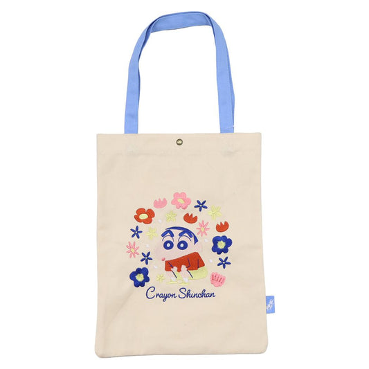 クレヨンしんちゃん 手提げかばん 刺繍カラートートバッグ フラワー ベージュ スモールプラネット サブバッグ アニメキャラクター グッズ メール便可 シネマコレクション