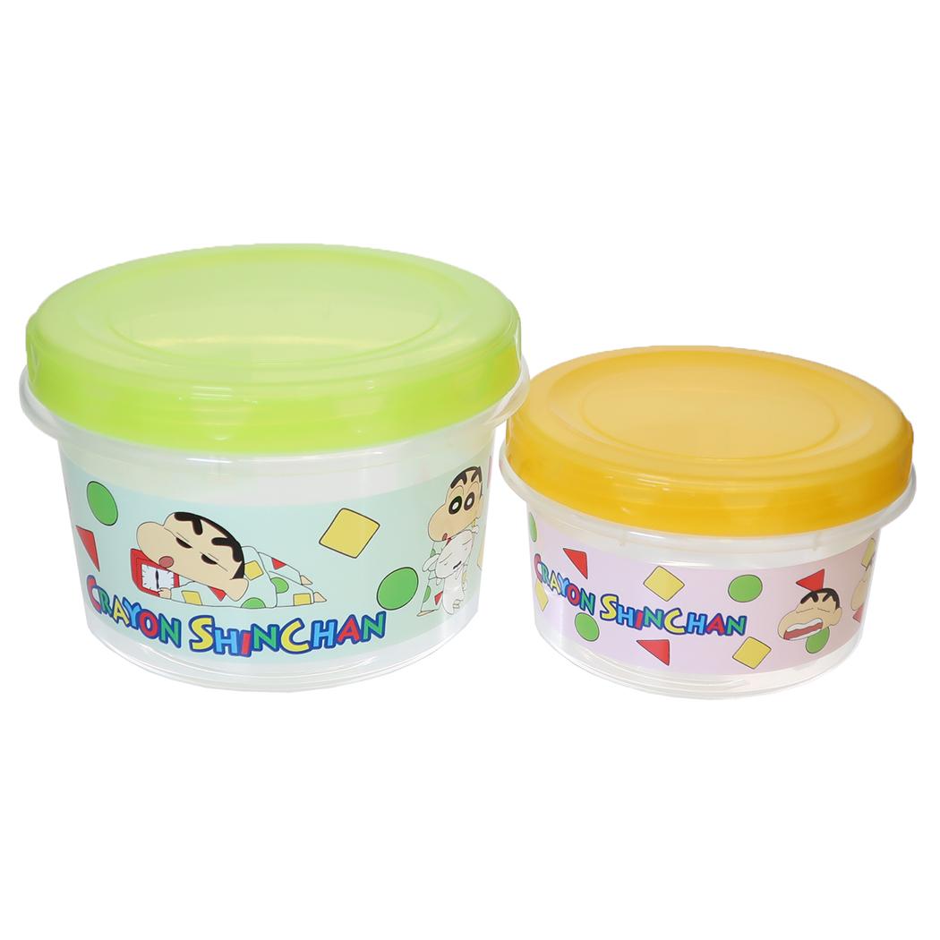 クレヨンしんちゃん 食品保存容器 ラウンドコンテナ L＆M パジャマ スモールプラネット