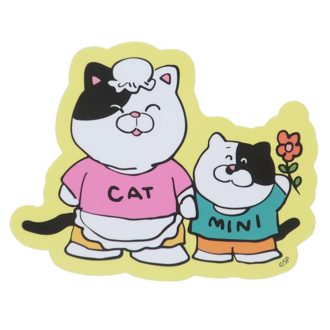 ラブリーフレンズ ダイカットシール キャラクターステッカー ねこ親子 スモールプラネット ダイカットビニールステッカー デコシール 耐水性 グッズ メール便可 シネマコレクション