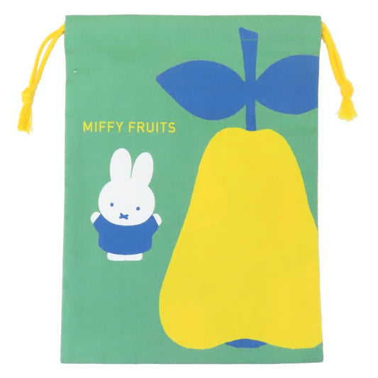 ミッフィー 巾着袋 きんちゃくポーチ MIFFY FRUITS 洋梨 ディックブルーナ スモールプラネット 小物入れ 絵本キャラクター グッズ メール便可 シネマコレクション