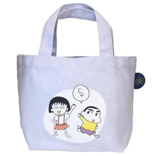 ちびまる子ちゃん×クレヨンしんちゃん ランチトート カラー マチ付き バッグ コラボ じゃ / パープル スモールプラネット