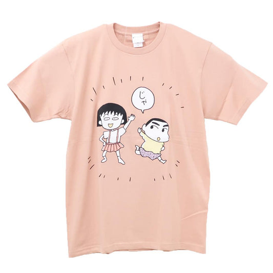 ちびまる子ちゃん×クレヨンしんちゃん T-SHIRTS Tシャツ コラボ XL じゃ / ピンク スモールプラネット