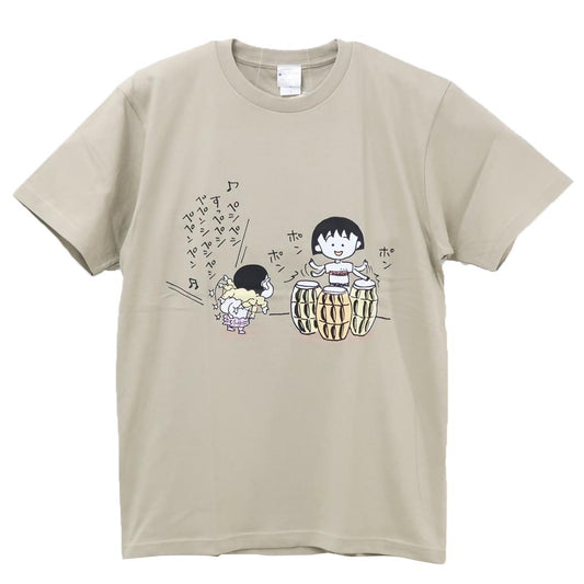 ちびまる子ちゃん×クレヨンしんちゃん T-SHIRTS Tシャツ コラボ L 打楽器 / グレー スモールプラネット