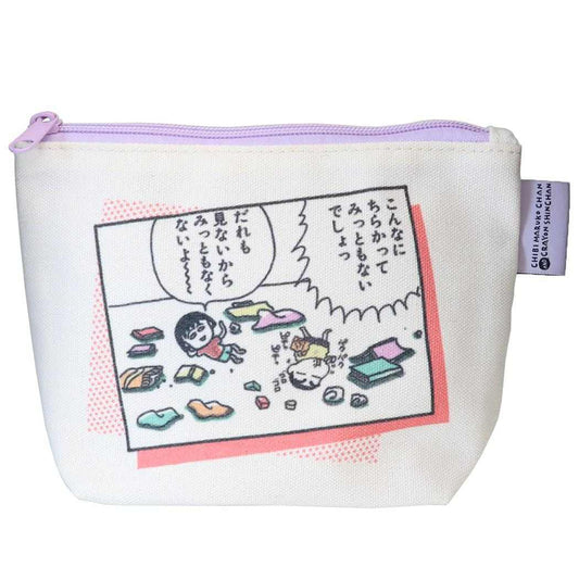 ちびまる子ちゃん×クレヨンしんちゃん マルチポーチ グッディポーチ だれも見ない / パープル スモールプラネット