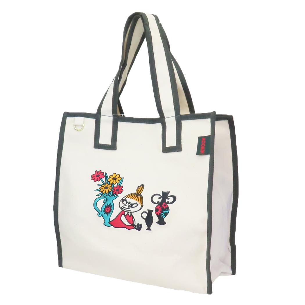 ムーミン 手提げかばん ビッグスクエアトートバッグ リトルミイ 花瓶 北欧 スモールプラネット 大容量 マチ付き キャラクター グッズ シネマコレクション