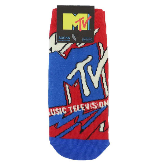 MTV 女性用靴下 キャラックス レディースソックス ロゴRD BL スモールプラネット 大人向け かわいい グッズ メール便可 シネマコレクション