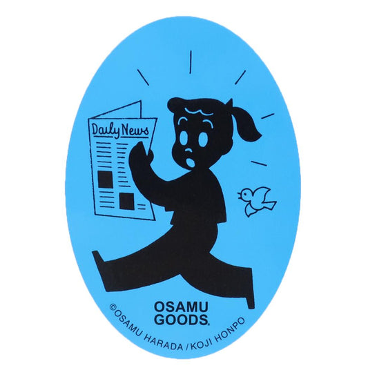 オサムグッズ ダイカットシール キャラクターステッカー 新聞 ブルー Osamu Goods スモールプラネット ダイカットビニールステッカー 耐水性 キャラクター グッズ メール便可 シネマコレクション