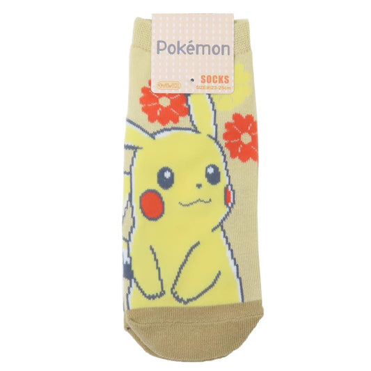 ポケットモンスター 女性用靴下 レディースソックス ピカチュウ フラワー ポケモン スモールプラネット キャラックス 大人向け キャラクター グッズ メール便可 シネマコレクション