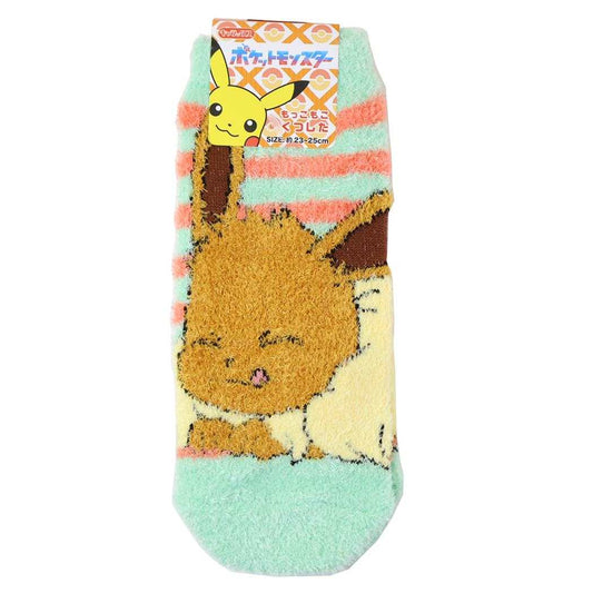 ポケットモンスター 女性用防寒靴下 もっこもこ靴下 イーブイ ボーダー ポケモン スモールプラネット ウォーマー雑貨 キャラクター グッズ メール便可 シネマコレクション