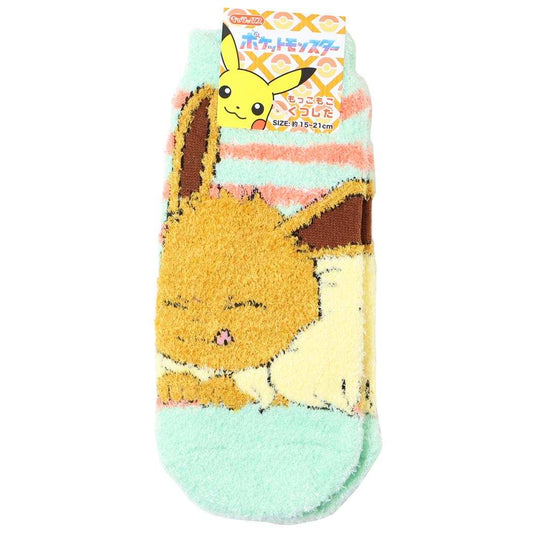 ポケットモンスター 小学生用防寒室内靴下 もっこもこ靴下 イーブイ ボーダー ジュニア ポケモン スモールプラネット 学生用防寒室内靴下 キャラクター グッズ メール便可 シネマコレクション