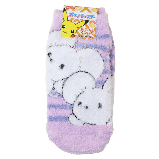 ポケットモンスター 子ども用防寒室内靴下 もっこもこ靴下 ワッカネズミ ボーダー キッズ ポケモン スモールプラネット ウォーマー雑貨 キャラクター グッズ メール便可 シネマコレクション