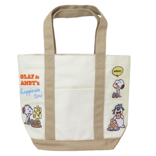 スヌーピー トートバッグ 刺繍トートバッグ snack time ピーナッツ スモールプラネット 手提げかばん キャラクター グッズ シネマコレクション