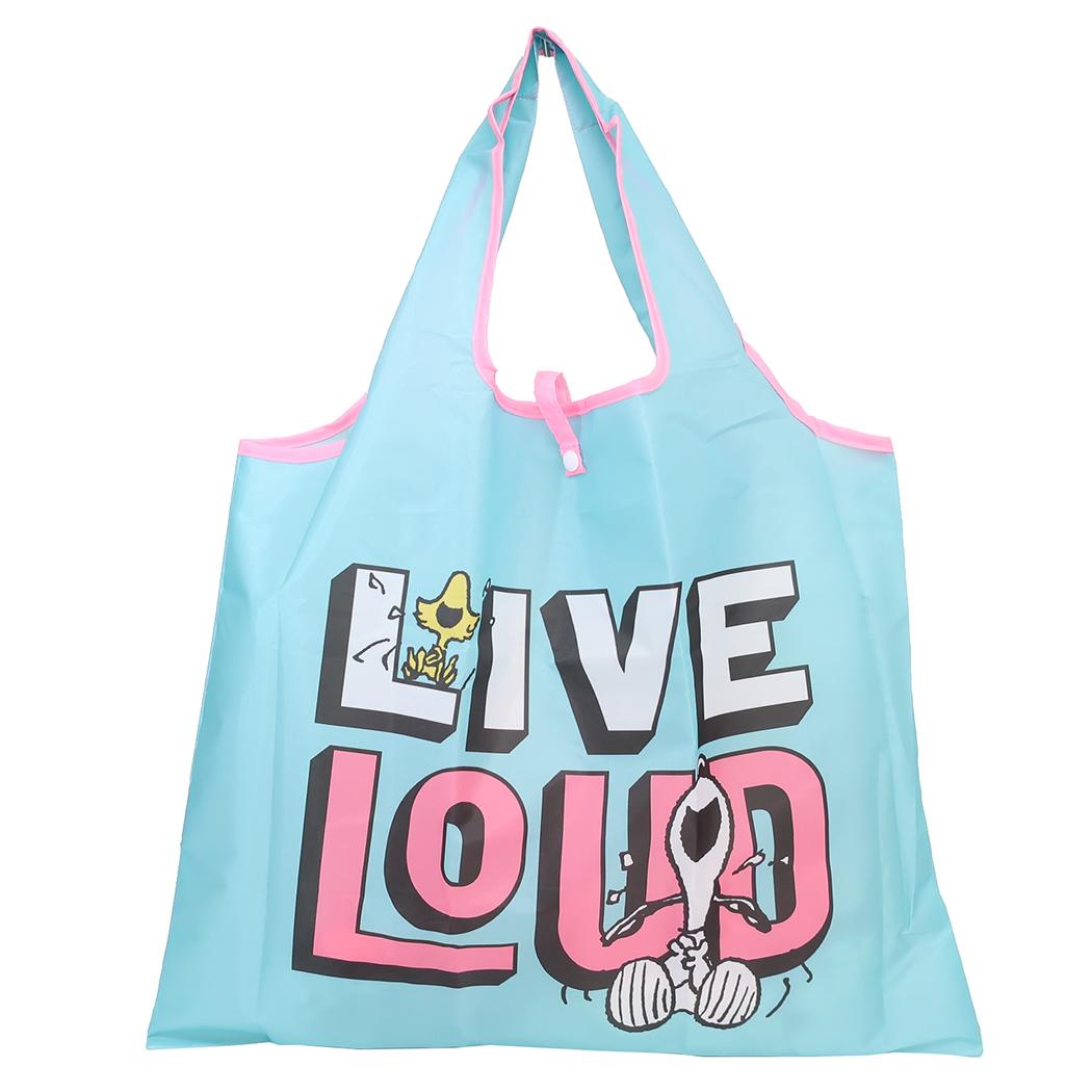 スヌーピー エコバッグ ショッピングバッグ A LIVE LOUD ピーナッツ スモールプラネット お買い物かばん キャラクター グッズ メール便可 シネマコレクション