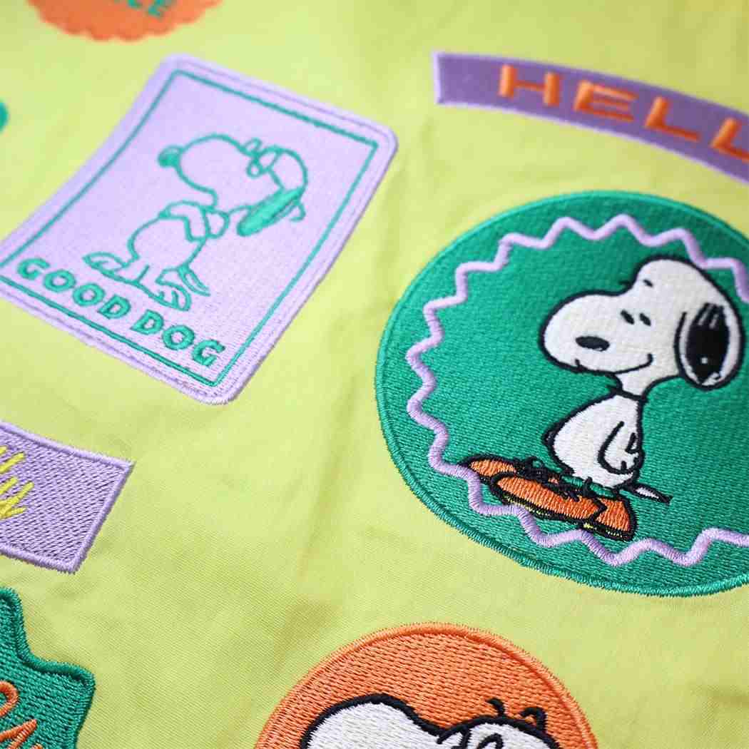 スヌーピー 巾着袋 刺繍きんちゃくポーチ ワッペン ピーナッツ スモールプラネット