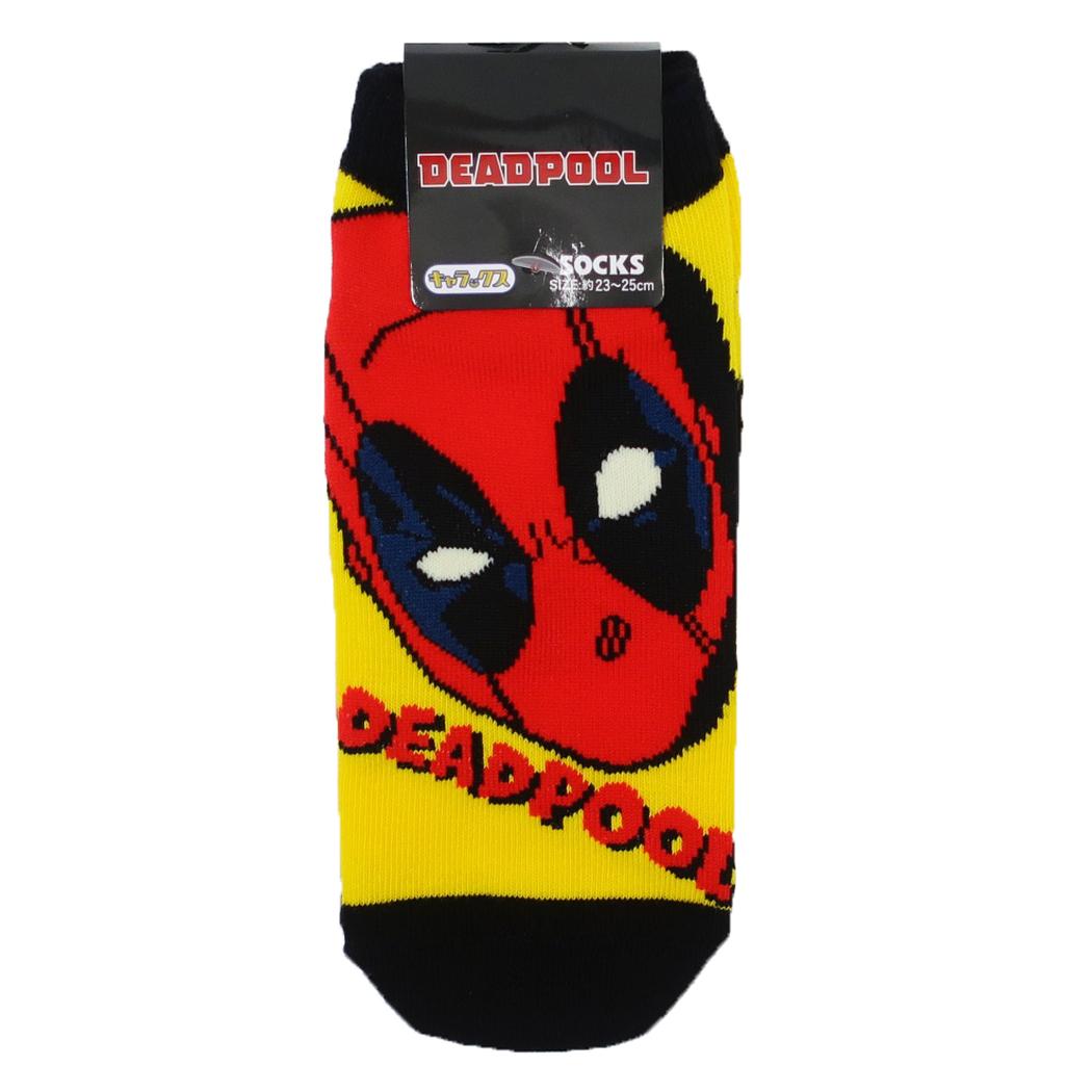 デッドプール 女性用靴下 レディースソックス フェイス YE BK MARVEL スモールプラネット キャラックス 大人向け キャラクター グッズ メール便可
