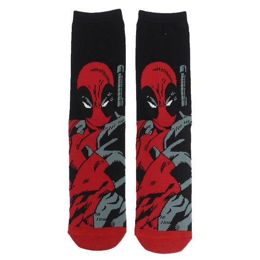デッドプール 女性用靴下 レディースハイソックス スタンダード BK MARVEL スモールプラネット キャラックス 女の子 キャラクター グッズ メール便可