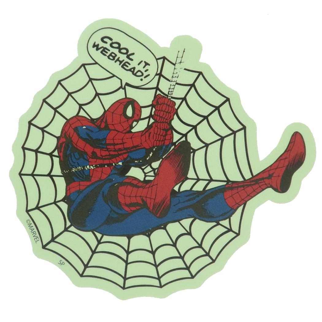 スパイダーマン ダイカットシール キャラクターステッカー コミック グリーン MARVEL スモールプラネット ダイカットビニールステッカー デコシール 耐水性 キャラクター グッズ メール便可