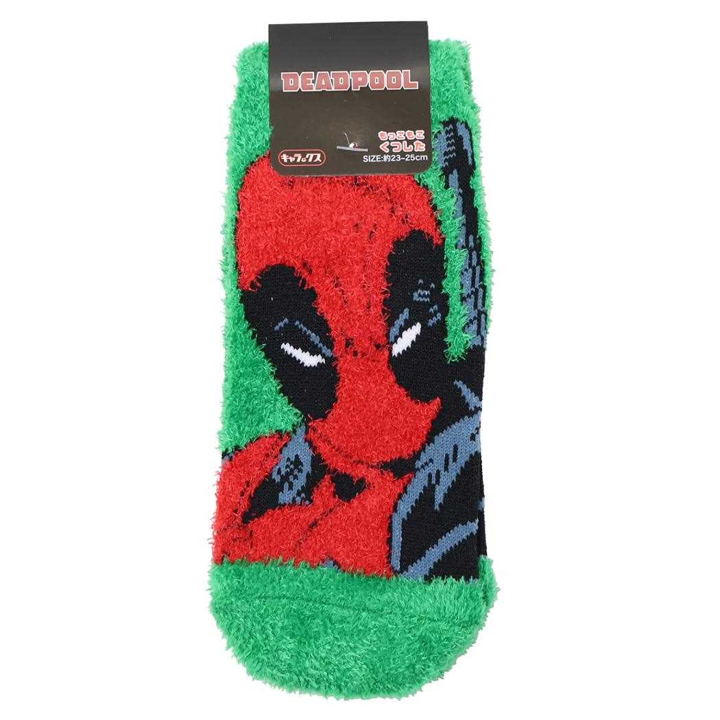 デッドプール 女性用防寒靴下 もっこもこ靴下 GR MARVEL スモールプラネット レディースソックス ウォーマー雑貨 キャラクター グッズ メール便可